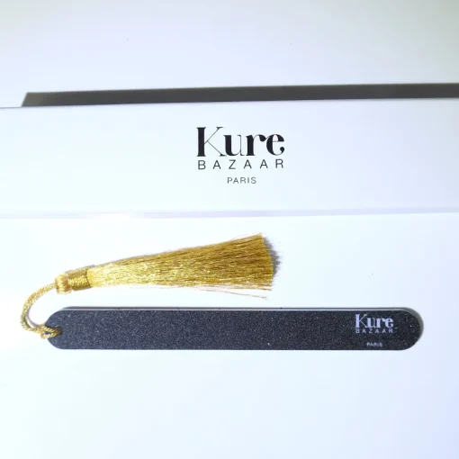 Glitzer Nagelfeile SCHWARZ mit goldenem Pompon | Kure BAZAAR
