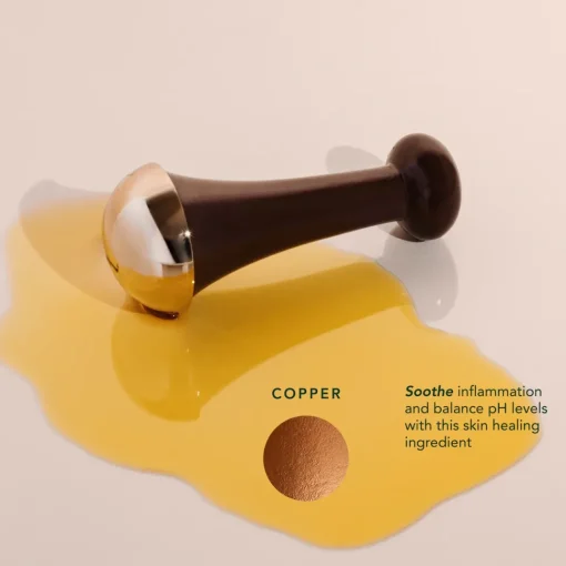 Kansa Wand - Massagetool aus Teakholz mit Zinn & Kupfer für eine entgiftende Gesichtsmassage