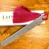 Pompom Nail File Silver-Fuchsia/ Glitzer Nagelfeile Silber