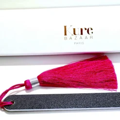 Pompom Nail File Silver-Fuchsia/ Glitzer Nagelfeile Silber